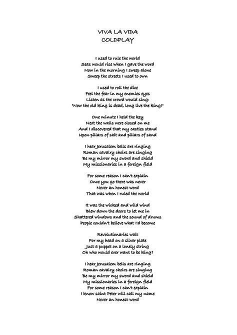 viva la vida lyrics